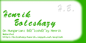 henrik bolcshazy business card